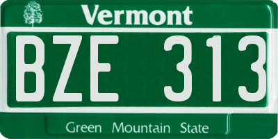VT license plate BZE313