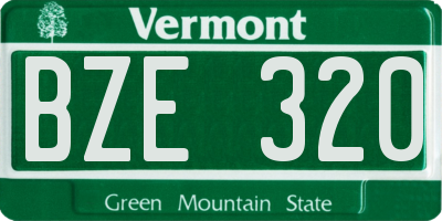 VT license plate BZE320