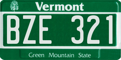 VT license plate BZE321