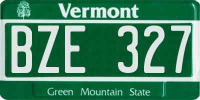 VT license plate BZE327