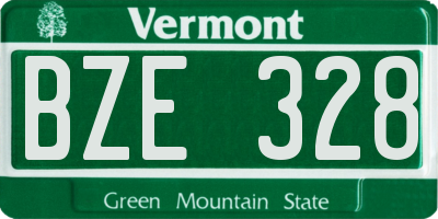 VT license plate BZE328