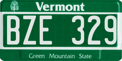 VT license plate BZE329