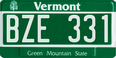 VT license plate BZE331