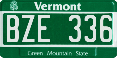 VT license plate BZE336