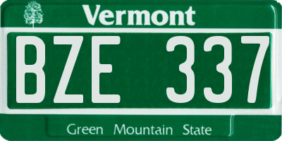 VT license plate BZE337