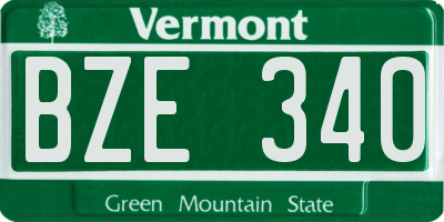VT license plate BZE340