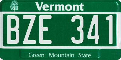 VT license plate BZE341