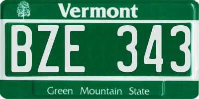 VT license plate BZE343