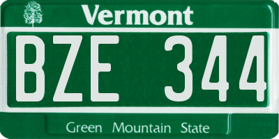 VT license plate BZE344