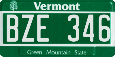 VT license plate BZE346