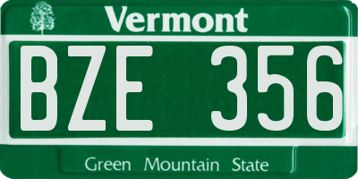 VT license plate BZE356