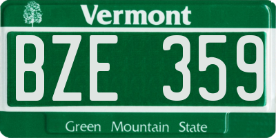 VT license plate BZE359