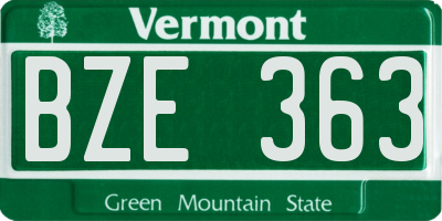 VT license plate BZE363