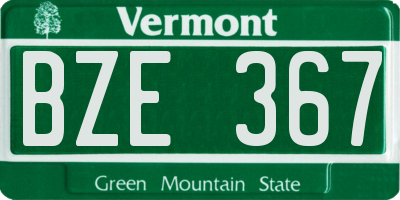 VT license plate BZE367