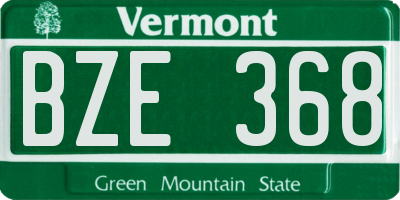 VT license plate BZE368