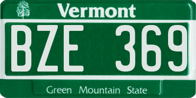 VT license plate BZE369