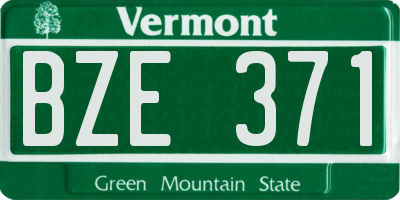 VT license plate BZE371