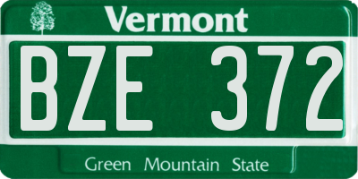 VT license plate BZE372