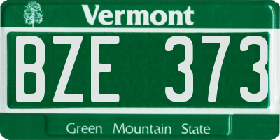 VT license plate BZE373
