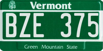 VT license plate BZE375