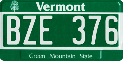 VT license plate BZE376