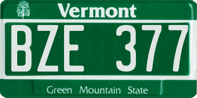 VT license plate BZE377