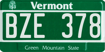 VT license plate BZE378