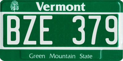 VT license plate BZE379