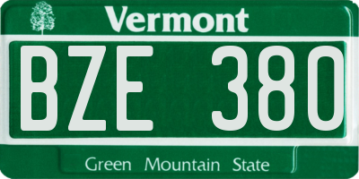 VT license plate BZE380