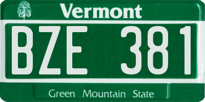 VT license plate BZE381