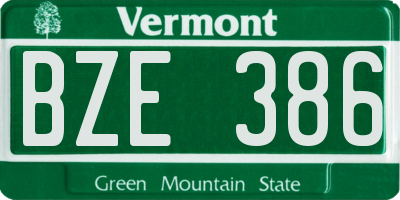 VT license plate BZE386