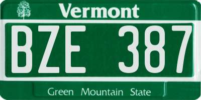 VT license plate BZE387