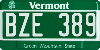 VT license plate BZE389