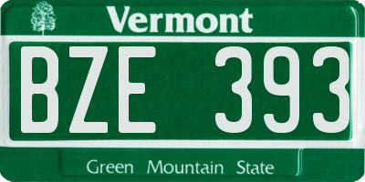 VT license plate BZE393