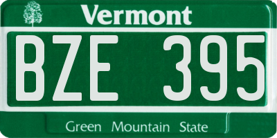 VT license plate BZE395