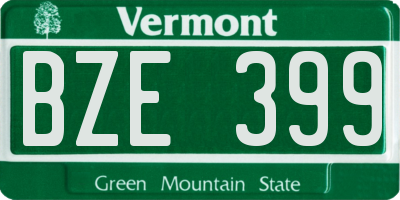 VT license plate BZE399