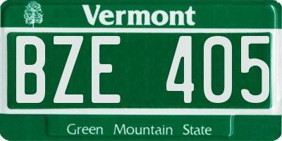 VT license plate BZE405
