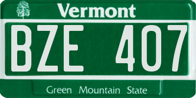 VT license plate BZE407