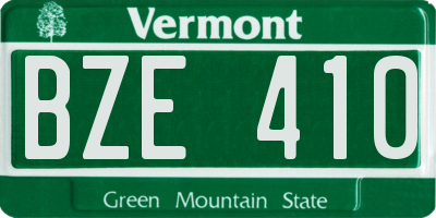 VT license plate BZE410