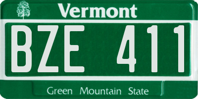 VT license plate BZE411