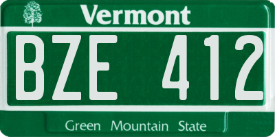 VT license plate BZE412