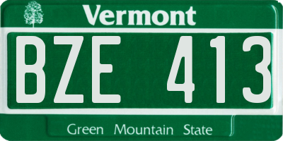 VT license plate BZE413