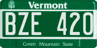 VT license plate BZE420