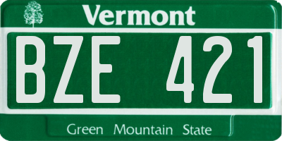 VT license plate BZE421