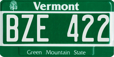 VT license plate BZE422