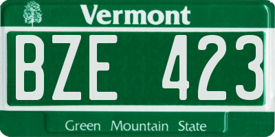 VT license plate BZE423
