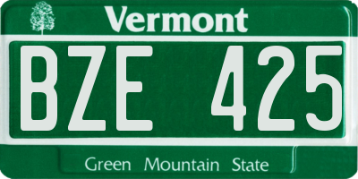 VT license plate BZE425
