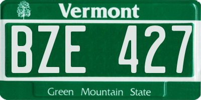 VT license plate BZE427