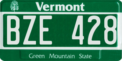 VT license plate BZE428