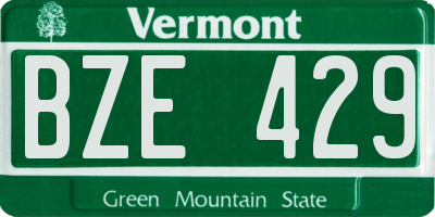 VT license plate BZE429